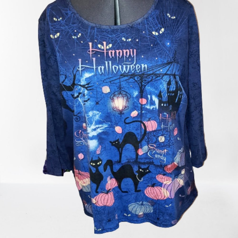 Halloween shirt top blouse 1X ladies + Bonus